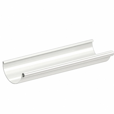 Rynna stalowa KROP Ø130 mm, 3 m – biała RAL 9010